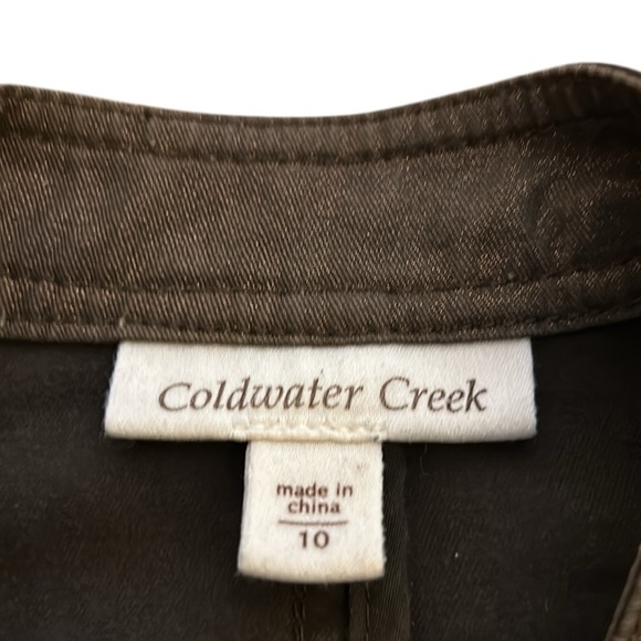 Coldwater Creek fitted,military,spring jacket,blazer,shimmer,snaps,cotton,Med. - Picture 13 of 16